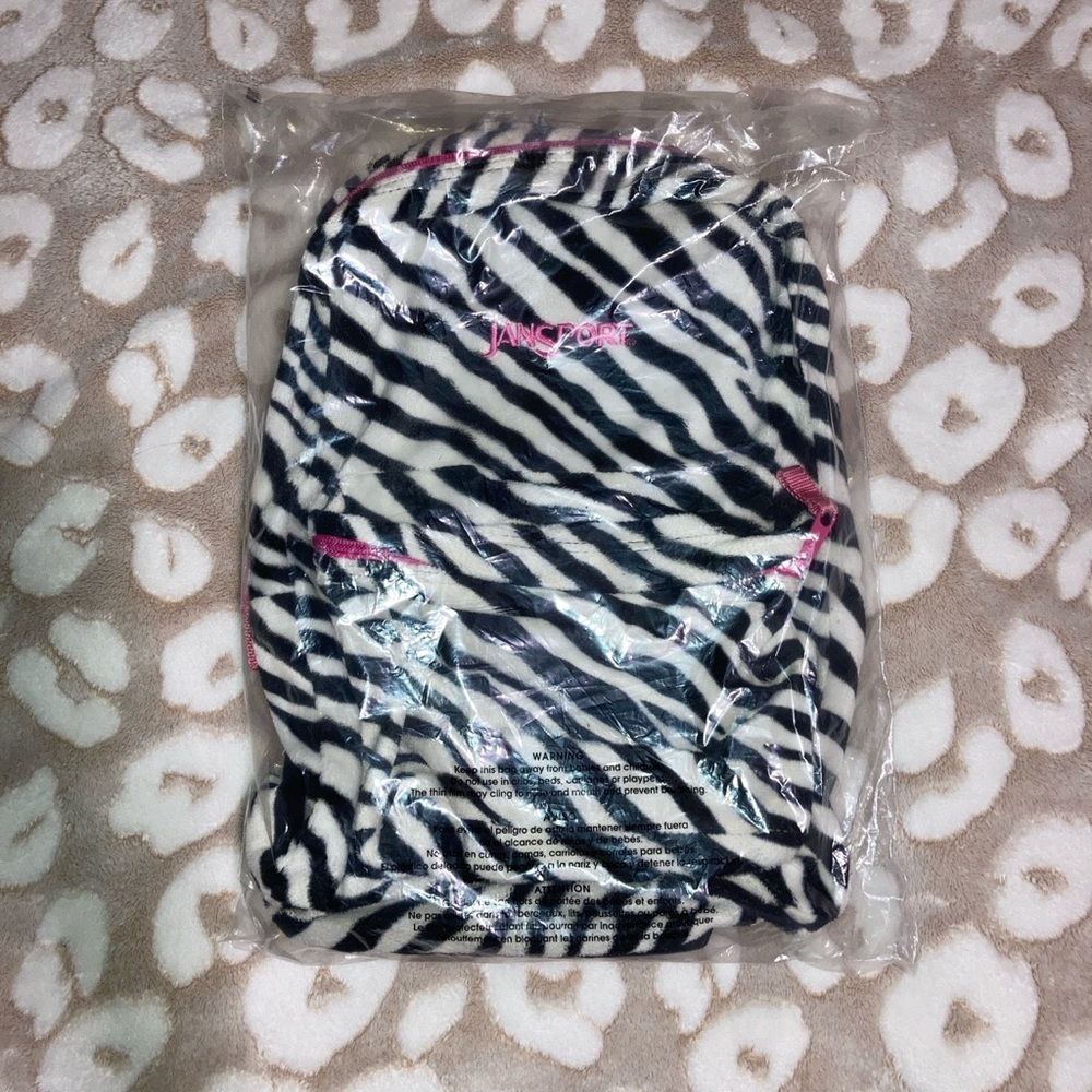 Vintage jansport zebra fleece